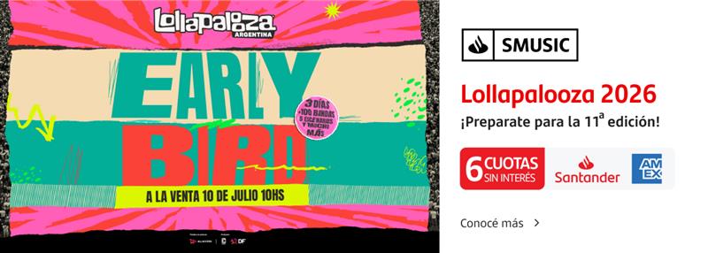 ¡Hola de nuevo! Preparate para la 11° edición de Lollapalooza Argentina. Conocé más.
