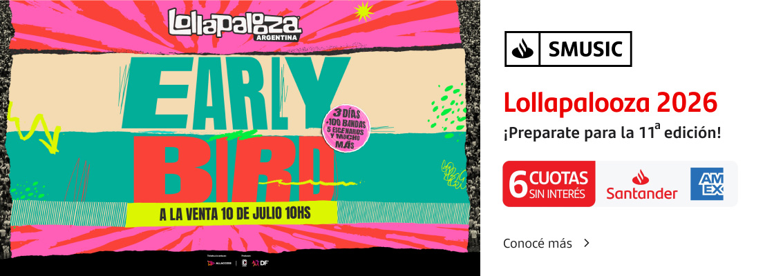 ¡Hola de nuevo! Preparate para la 11° edición de Lollapalooza Argentina. Conocé más.