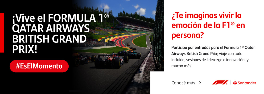 ¿Te imaginas vivir la emoción de la Formula 1® en persona? Participá por entradas para el Formula 1® Qatar Airways British Grand Prix; viaje con todo incluido, sesiones de liderazgo e innovación ¡y mucho más!