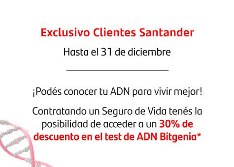 Hasta el 31 de diciembre: ¡Podés conocer tu ADN para vivir mejor! Contratando un Seguro de Vida tenés la posibilidad de acceder a un 30% de descuento en el test de ADN Bitgenia.