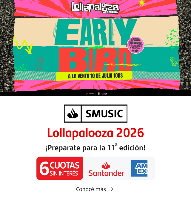 ¡Hola de nuevo! Preparate para la 11° edición de Lollapalooza Argentina. Conocé más.