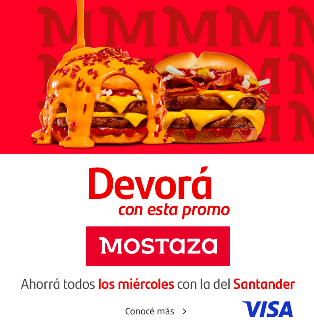Devorá con esta promo: 25% de ahorro en Mostaza todos los miércoles con tu Tarjeta Santander Visa.