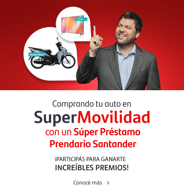 Comprando tu auto en SuperMovilidad con un Súper Préstamo Prendario participás para ganarte increíbles premios