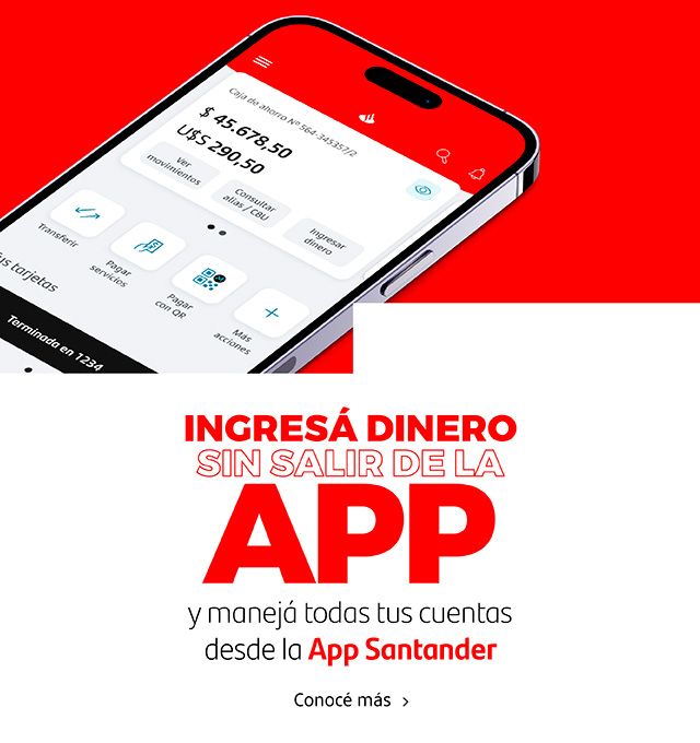 Ingresá dinero desde la APP