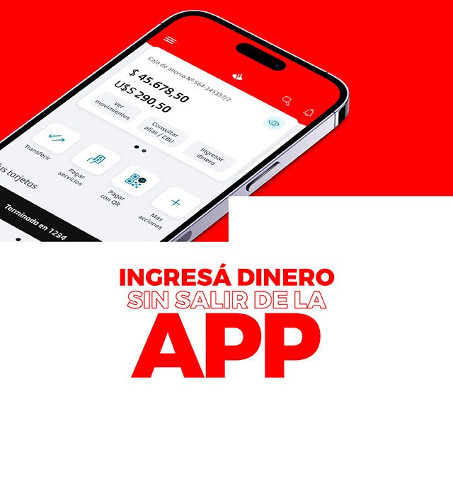 Ingresá dinero desde la APP