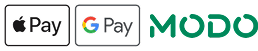 Logos de Apple Pay, Google Pay y MODO