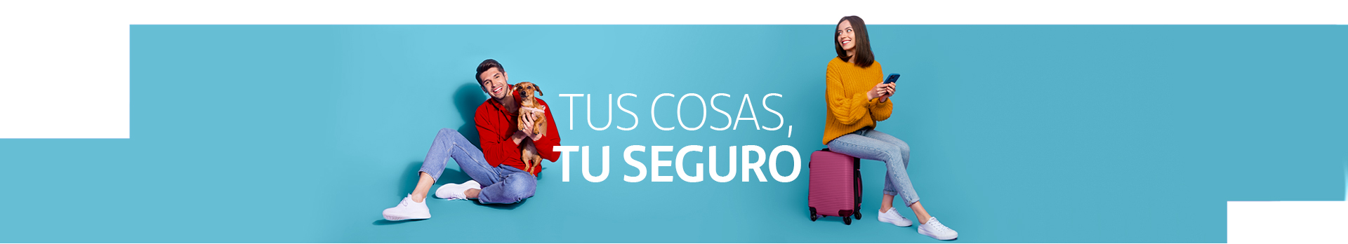 Tus cosas, tu seguro. Pareja contenta de obtener un seguro en Santander.