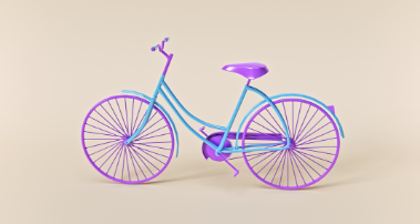 Bicicleta lila y turquesa